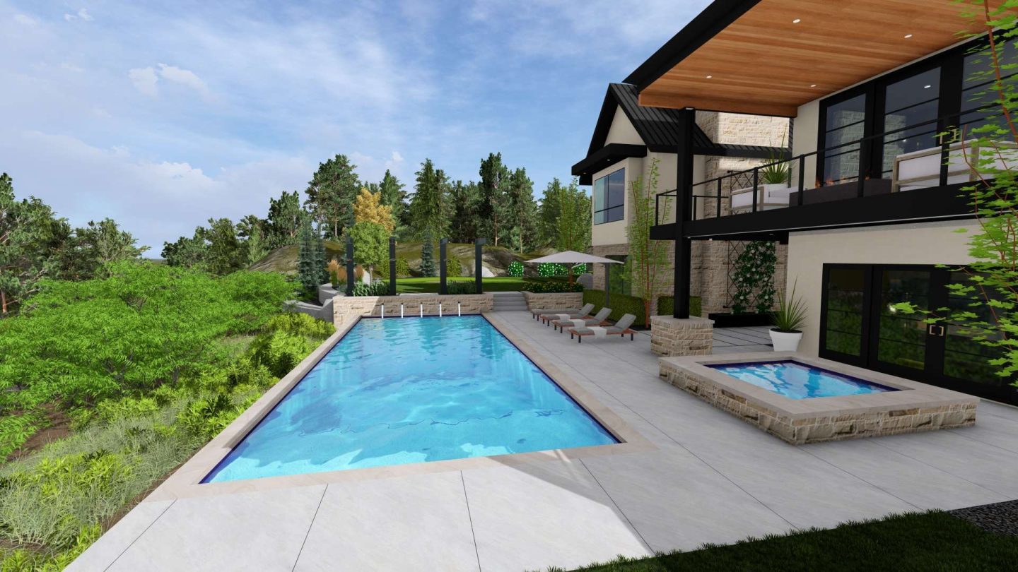 Utah backyard design aerial view